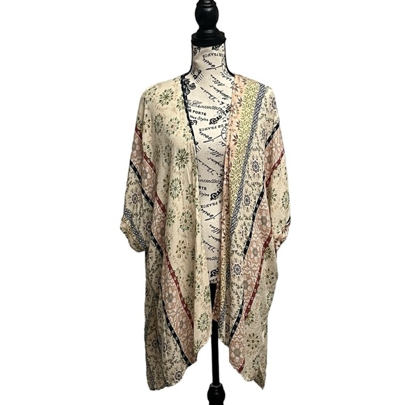 Final touch Prinzzsea Boutique Womens Rayon Semi Sheer Kimono Boho Peasent L - Picture 1 of 9